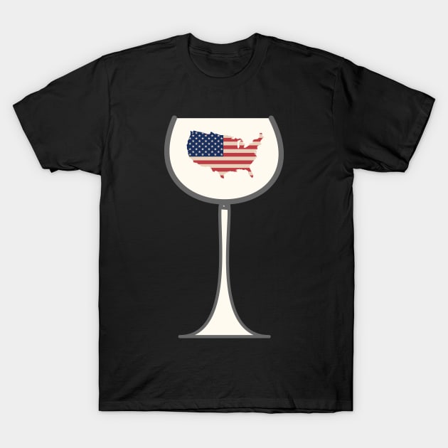 USA in wine glass, Map of USA in a wine glass T-Shirt by Toozidi T Shirts